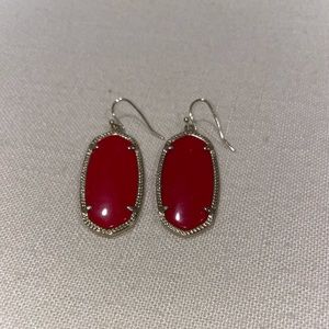 Kendra Scott Gold and Red Stone Elle Earring